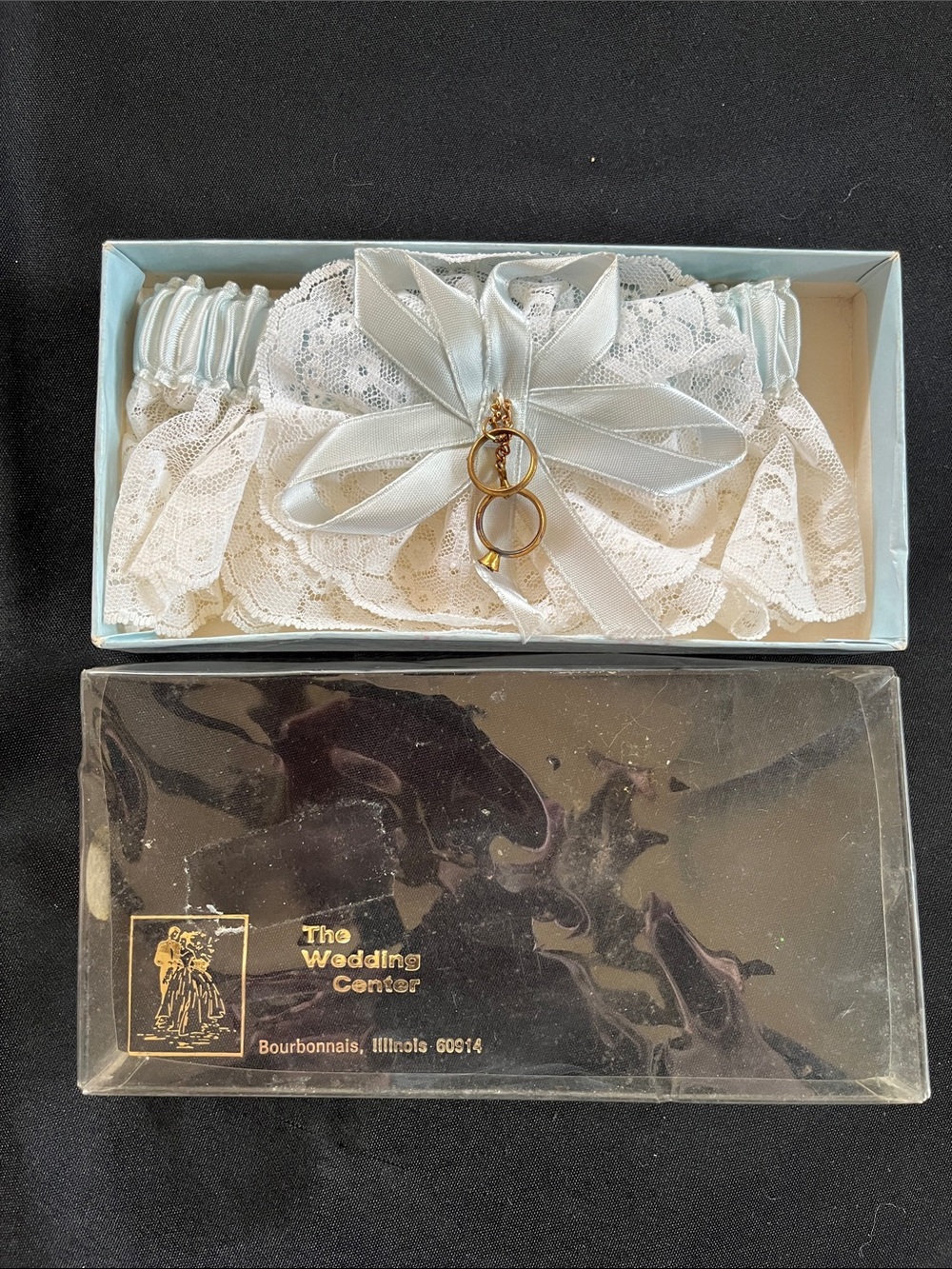 Vtg Something Blue & Lace Romantic Bridal Garter Belt Romantic Wedding W/Box